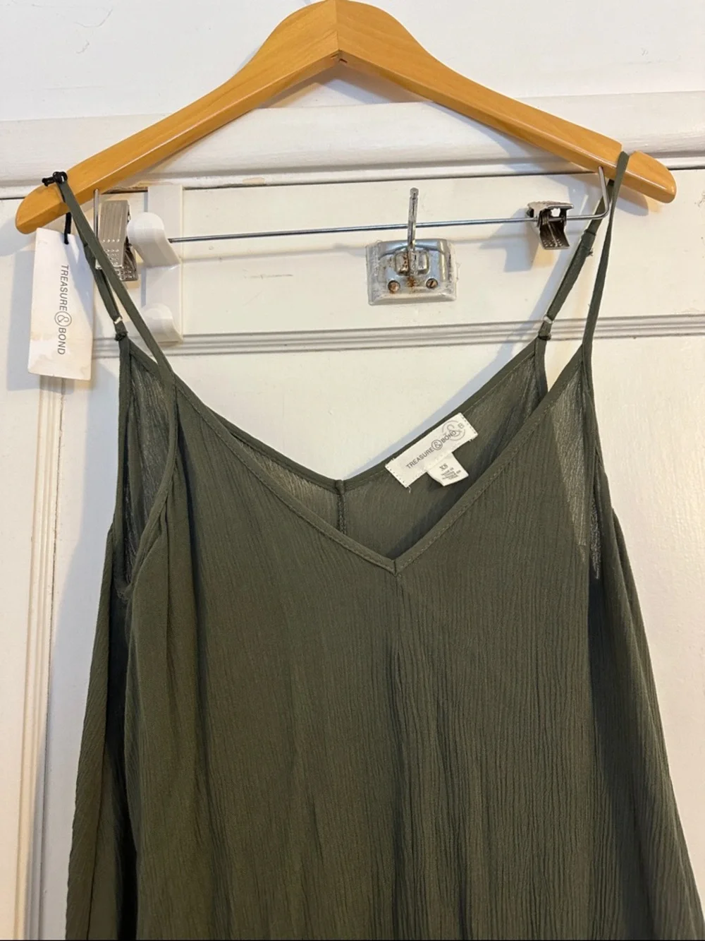 Treasure & Bond Olive Green Maxi Slip Dress - Picture 4 of 5